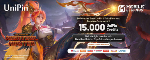 Top up MLBB pakai Voucher Game dari Toko Favoritmu, Dapatkan 15.000 UniPin Credits dan Bonus lainnya!